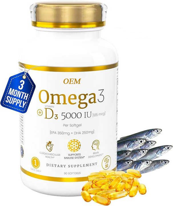 High-Potency Vitamin D-3 + Omega-3  (90 Softgels)